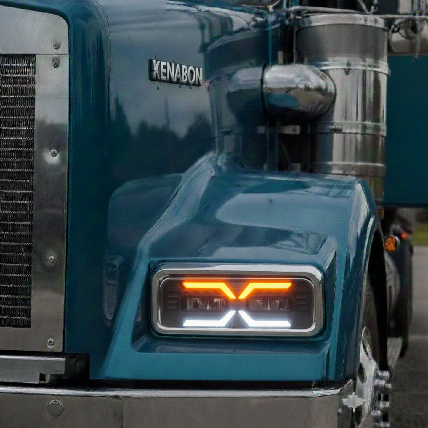 Juego De Faro Led Kenworth T800 T600 W900 Peterbilt Ambos Lados