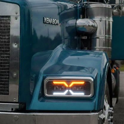 Juego De Faro Led Kenworth T800 T600 W900 Peterbilt Ambos Lados