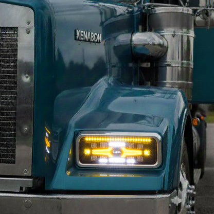Juego De Faro Led Kenworth T800 T600 W900 Peterbilt Ambos Lados