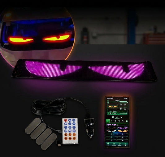 Pantalla Led Flexible Para Parabrisas Usb Ojos 60cm x 12cm