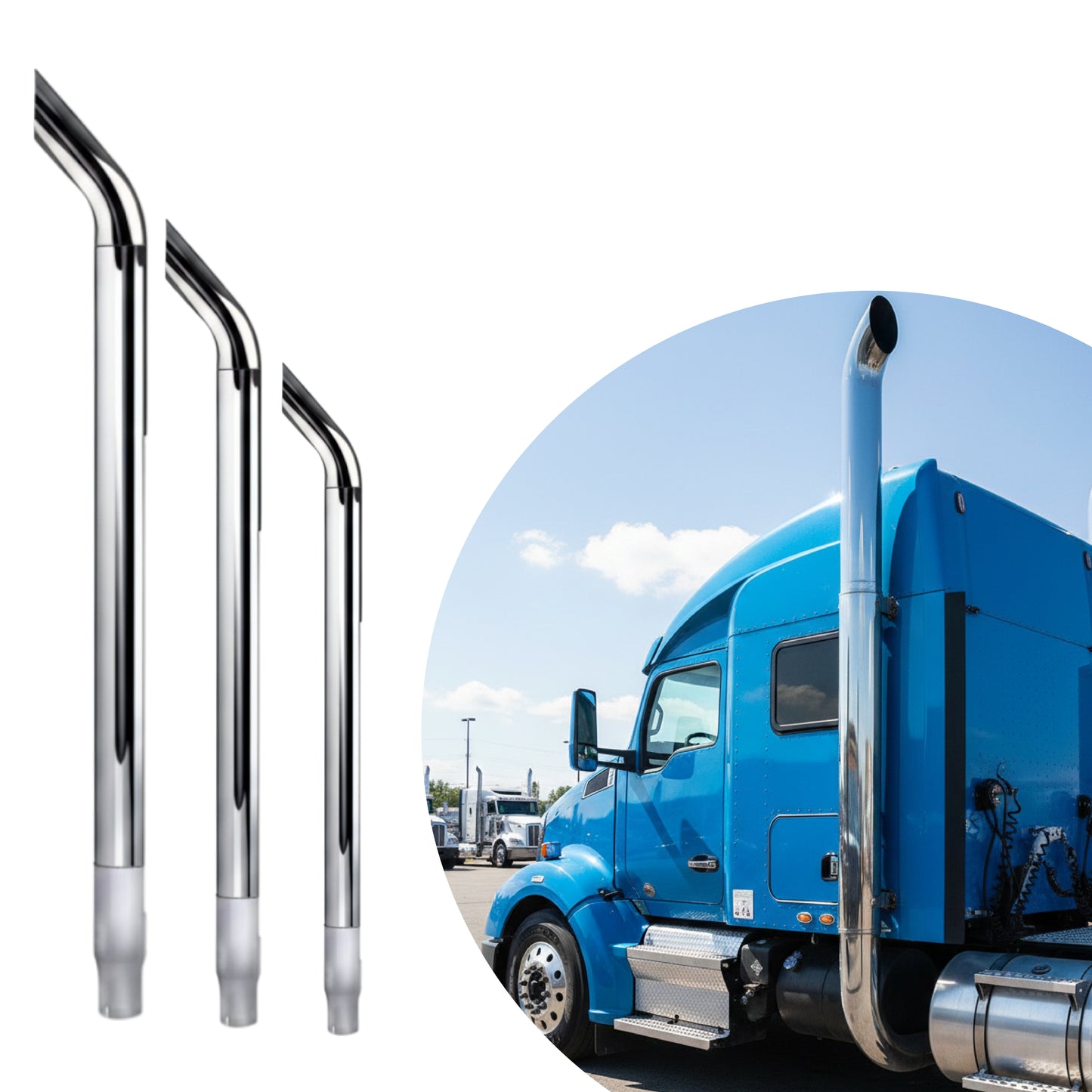 Pipa Cromada Cuello De Ganso 7x180 Con Reducción A 5"
