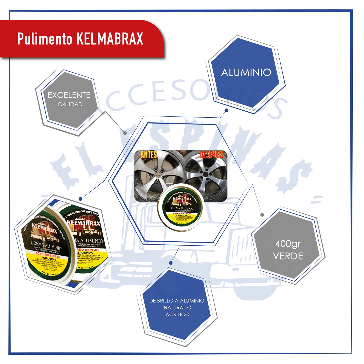 Pulimento Para Aluminio Kelmabrax Acabado Espejo