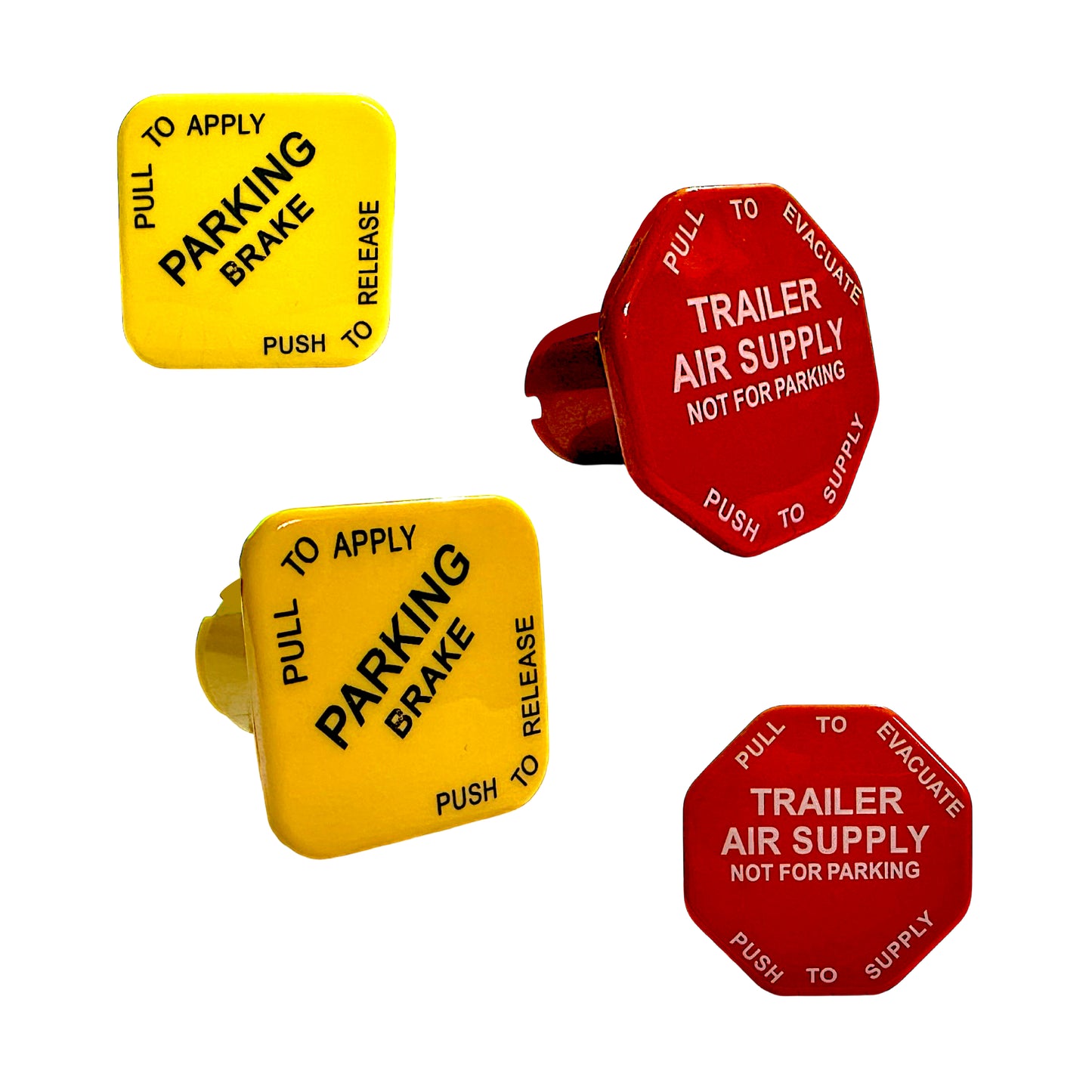 Par De Perillas Para Válvula Estacionaria Roja Y Ambar Rosca Amarillo/rojo