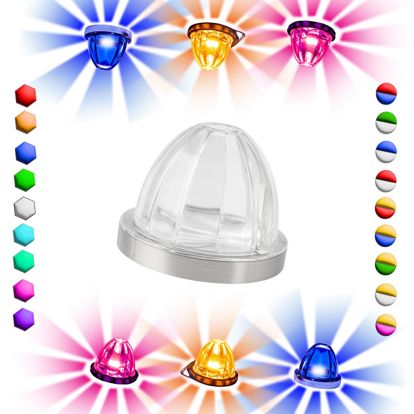 Plafón Led Watermelon Luz Estrella Multicolor De Plastico