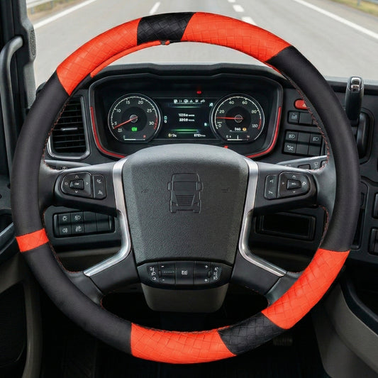 Funda Para Volante Cubre Volante Piel Rojo-Negra 36.5cm