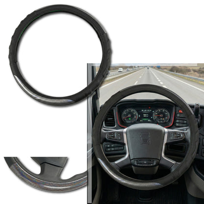 Funda Para Volante Cubre Volante Piel Costuras Rojas 45cm