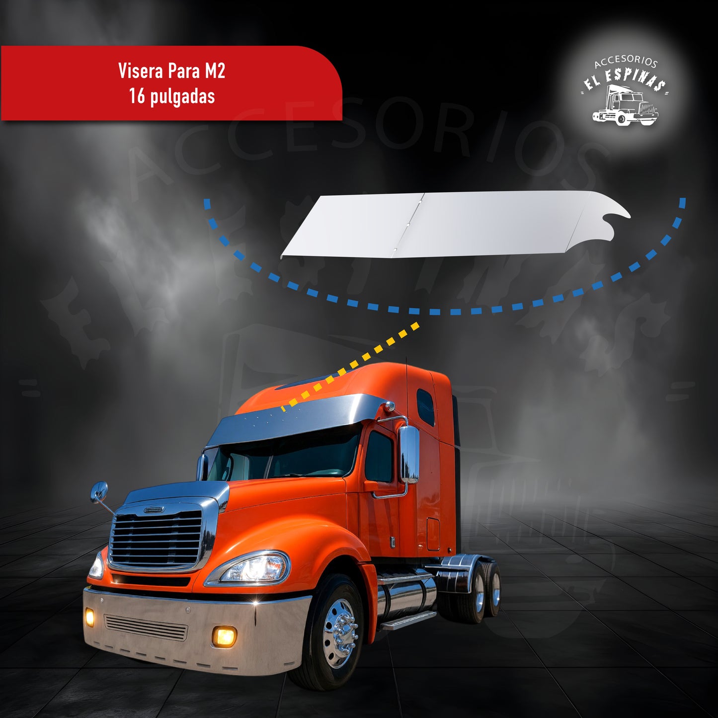 Visera para Freightliner Columbia Acero Inoxidable de 18 Pulgadas